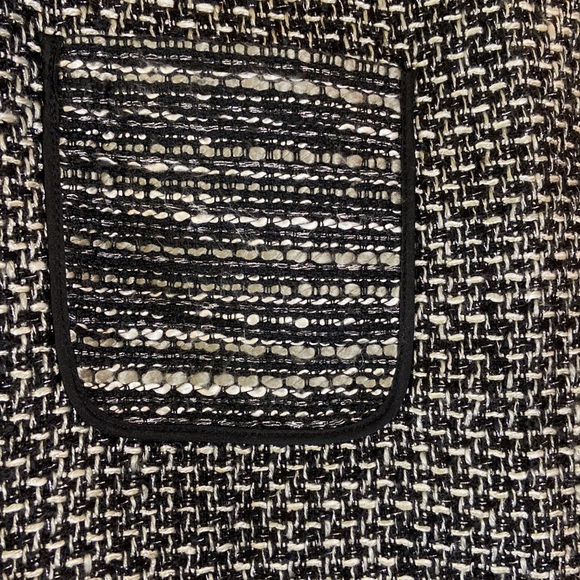 black & white tweed mini skirt w/ front pockets - Picture 3 of 8